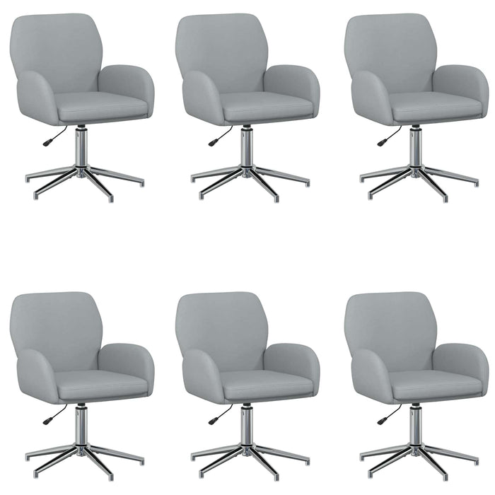 Scaune birou cu rotire 6 buc. 54 x 58 x 90 cm Gri deschis WALTI