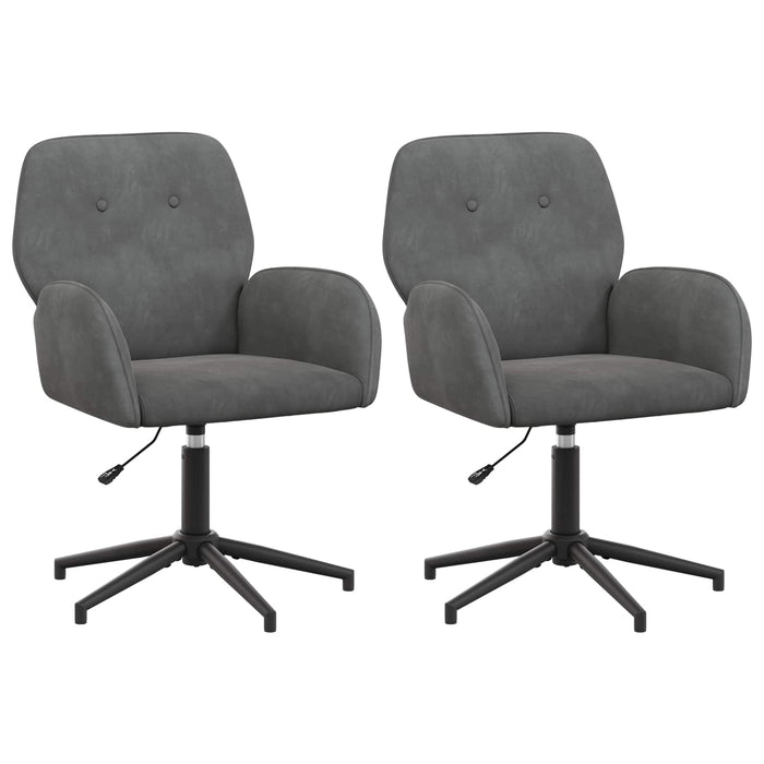 Scaune birou cu rotire 2 buc. 54 x 55 x 90 cm Gri închis WALTI