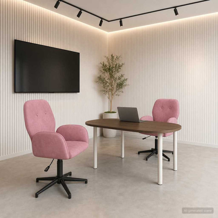 Scaune birou cu rotire 2 buc. 54 x 55 x 90 cm Roz Catifea WALTI