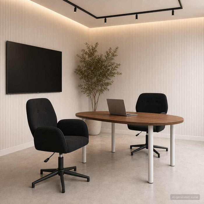 Scaune birou cu rotire 2 buc. 54 x 55 x 90 cm Negru Catifea WALTI