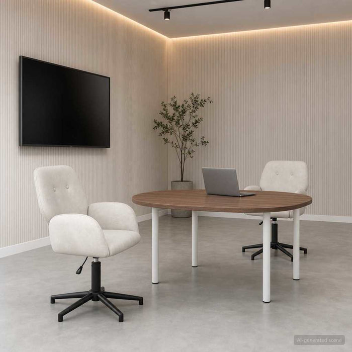 Scaune birou cu rotire 2 buc. 54 x 55 x 90 cm Crem Catifea WALTI