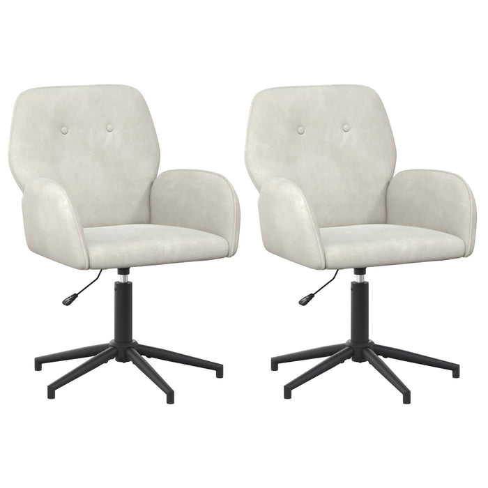 Scaune birou cu rotire 2 buc. 54 x 55 x 90 cm Crem Catifea WALTI