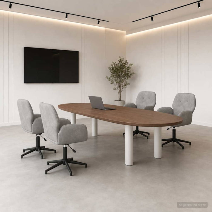 Scaune birou cu rotire 4 buc. 54 x 55 x 90 cm Gri deschis WALTI
