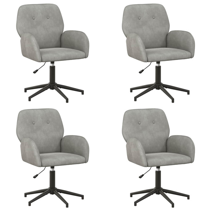 Scaune birou cu rotire 4 buc. 54 x 55 x 90 cm Gri deschis WALTI