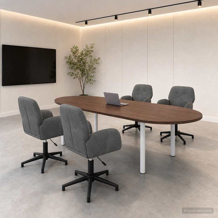 Scaune birou cu rotire 4 buc. 54 x 55 x 90 cm Gri închis WALTI