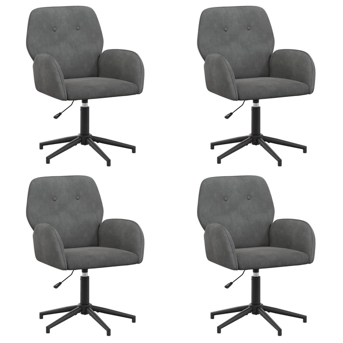 Scaune birou cu rotire 4 buc. 54 x 55 x 90 cm Gri închis WALTI