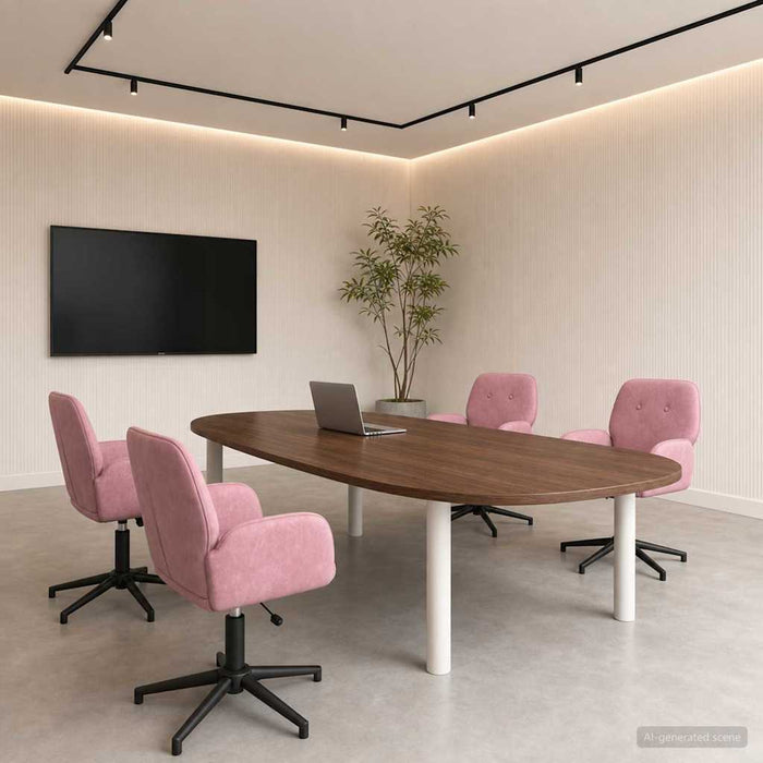 Scaune birou cu rotire 4 buc. 54 x 55 x 90 cm Roz Catifea WALTI