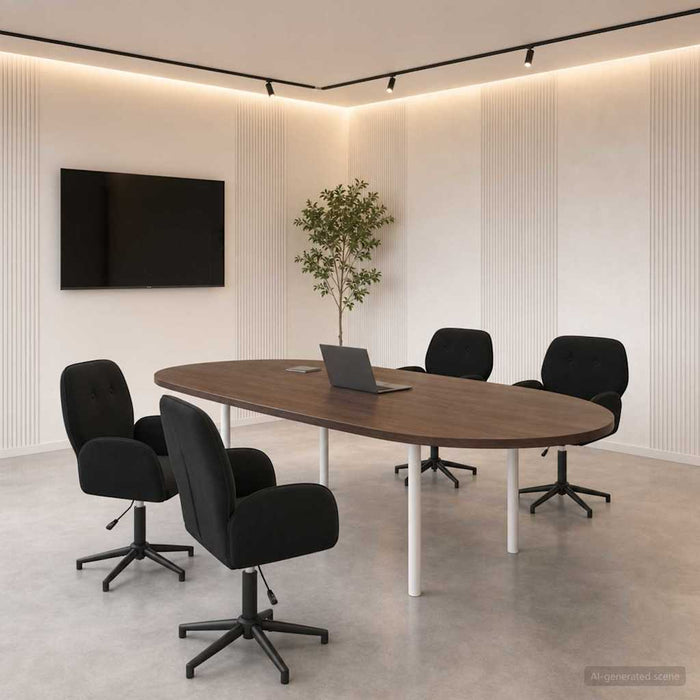 Scaune birou cu rotire 4 buc. 54 x 55 x 90 cm Negru Catifea WALTI