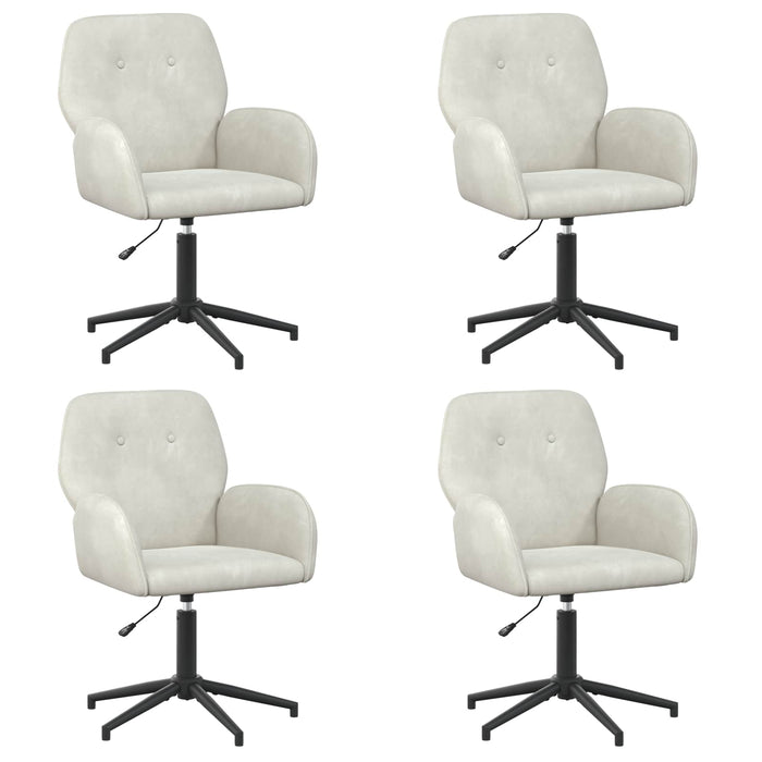 Scaune birou cu rotire 4 buc. 54 x 55 x 90 cm Crem Catifea WALTI