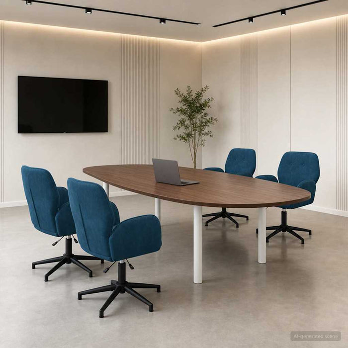 Scaune birou cu rotire 4 buc. 54 x 55 x 90 cm albastru Catifea WALTI