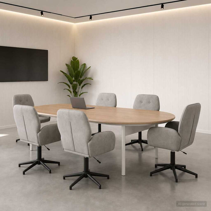 Scaune birou cu rotire 6 buc. 54 x 55 x 90 cm Gri deschis WALTI