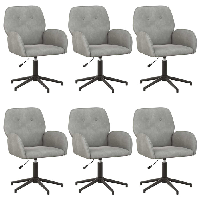Scaune birou cu rotire 6 buc. 54 x 55 x 90 cm Gri deschis WALTI