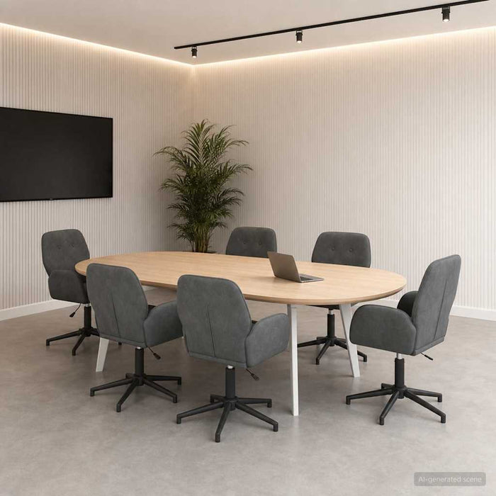 Scaune birou cu rotire 6 buc. 54 x 55 x 90 cm Gri închis WALTI