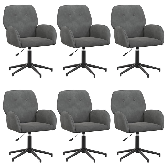 Scaune birou cu rotire 6 buc. 54 x 55 x 90 cm Gri închis WALTI
