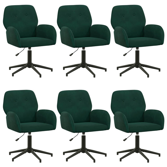 Scaune birou cu rotire 6 buc. 54 x 55 x 90 cm Verde închis WALTI