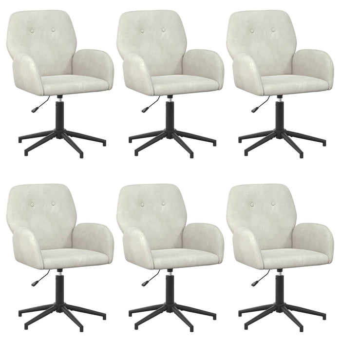 Scaune birou cu rotire 6 buc. 54 x 55 x 90 cm Crem Catifea WALTI