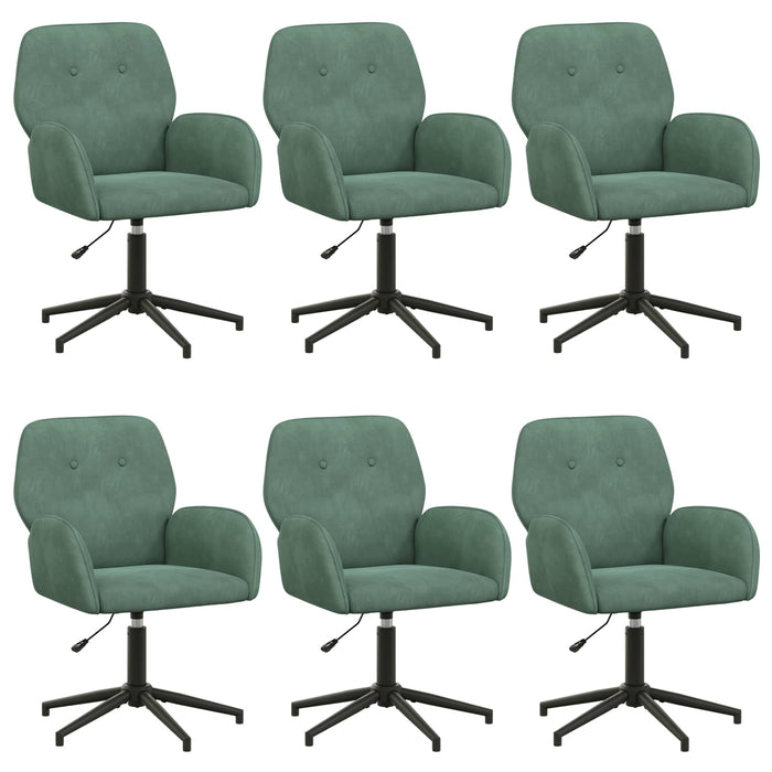 Scaune birou cu rotire 6 buc. 54 x 55 x 90 cm Verde Mării WALTI