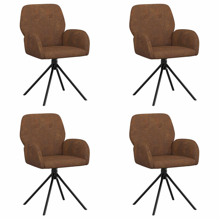 Scaune de dining rotative 4 pcs Piele Suedată Sintetică Maro WALTI