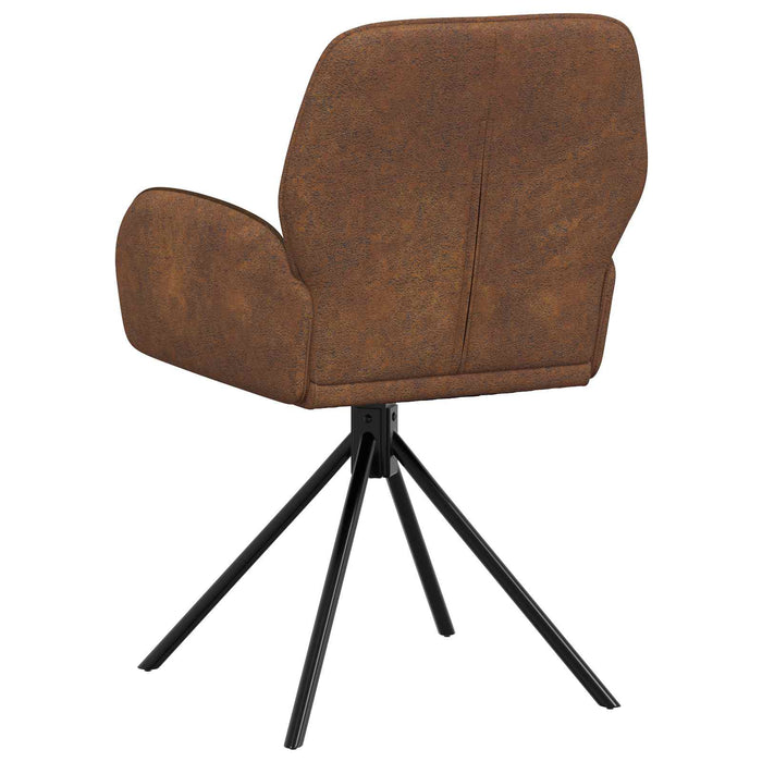 Scaune de dining rotative 4 pcs Piele Suedată Sintetică Maro WALTI