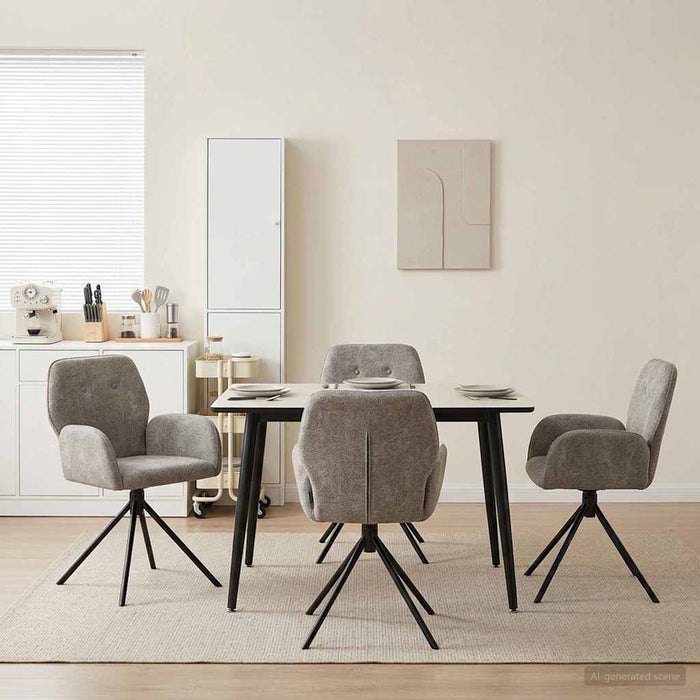 Scaune de dining rotative 4 pcs Piele Suedată Sintetică WALTI