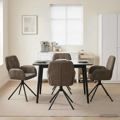 Scaune de dining rotative 4 pcs Piele Suedată Sintetică - WALTI WALTI