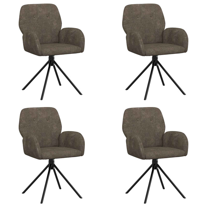 Scaune de dining rotative 4 pcs Piele Suedată Sintetică WALTI