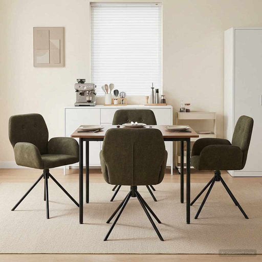 Scaune de dining rotative 4 pcs Piele Suedată Sintetică - WALTI WALTI