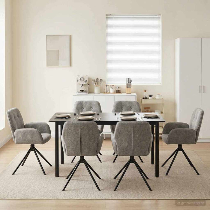 Scaune de dining rotative 6 pcs Piele Suedată Sintetică WALTI
