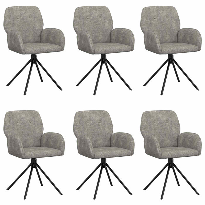Scaune de dining rotative 6 pcs Piele Suedată Sintetică WALTI