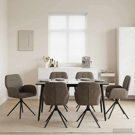 Scaune de dining rotative 6 pcs Piele Suedată Sintetică - WALTI WALTI