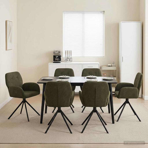 Scaune de dining rotative 6 pcs Piele Suedată Sintetică - WALTI WALTI