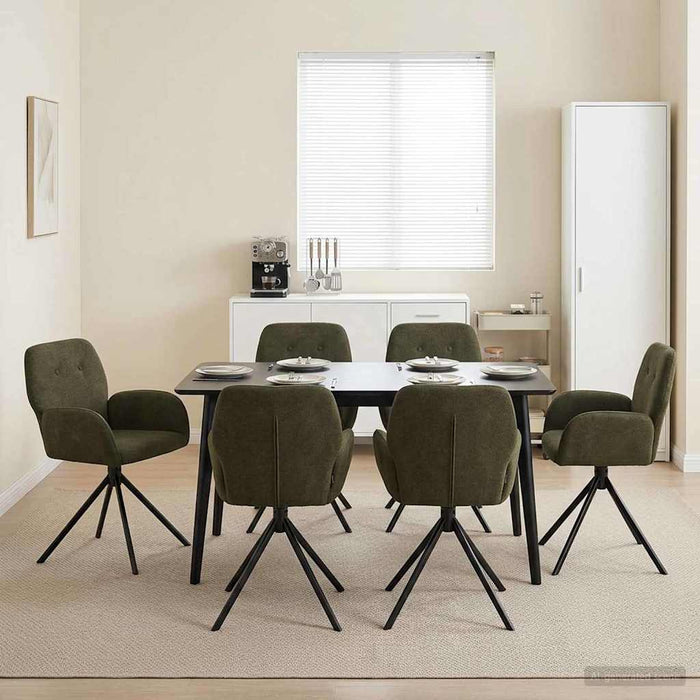 Scaune de dining rotative 6 pcs Piele Suedată Sintetică WALTI