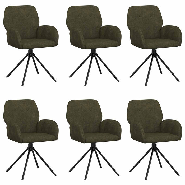 Scaune de dining rotative 6 pcs Piele Suedată Sintetică WALTI