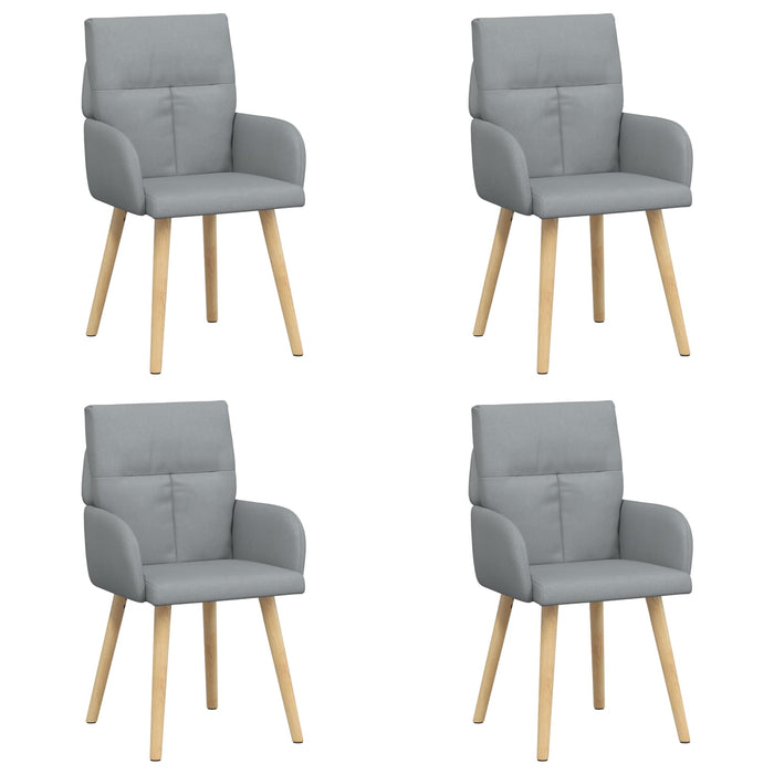 Scaune de dining 4 pcs Țesătură Gri deschis 60 x 56 x 96 cm WALTI