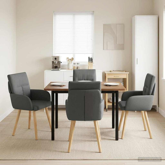Scaune de dining 4 pcs Țesătură Gri închis 60 x 56 x 96 cm WALTI