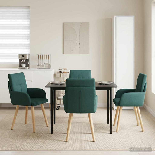 Scaune de dining 4 pcs Țesătură Verde închis 60 x 56 x 96 cm - WALTI WALTI