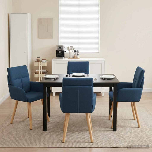Scaune de dining 4 pcs Țesătură albastru 60 x 56 x 96 cm - WALTI WALTI