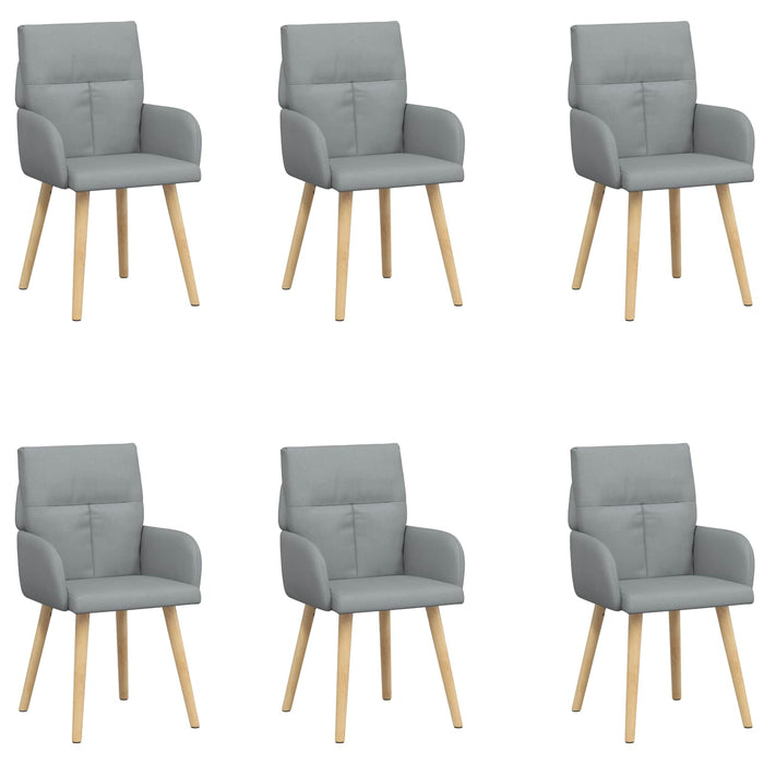 Scaune de dining 6 pcs Țesătură Gri deschis 60 x 56 x 96 cm WALTI