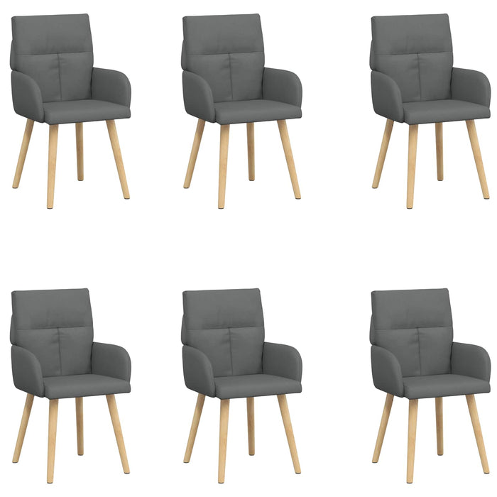 Scaune de dining 6 pcs Țesătură Gri închis 60 x 56 x 96 cm WALTI