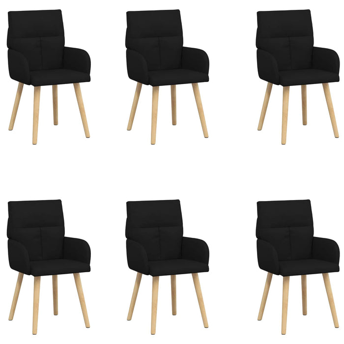 Scaune de dining 6 pcs Țesătură Negru 60 x 56 x 96 cm WALTI