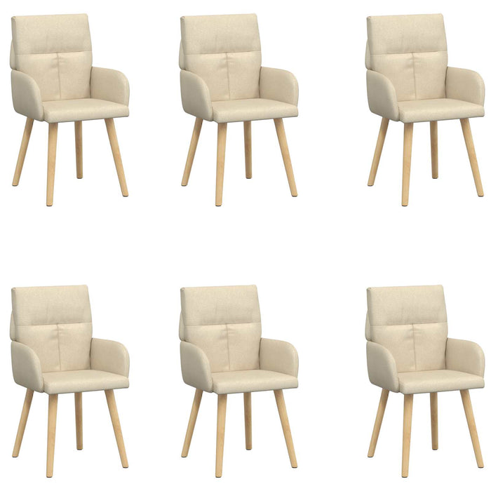 Scaune de dining 6 pcs Țesătură Crem 60 x 56 x 96 cm WALTI