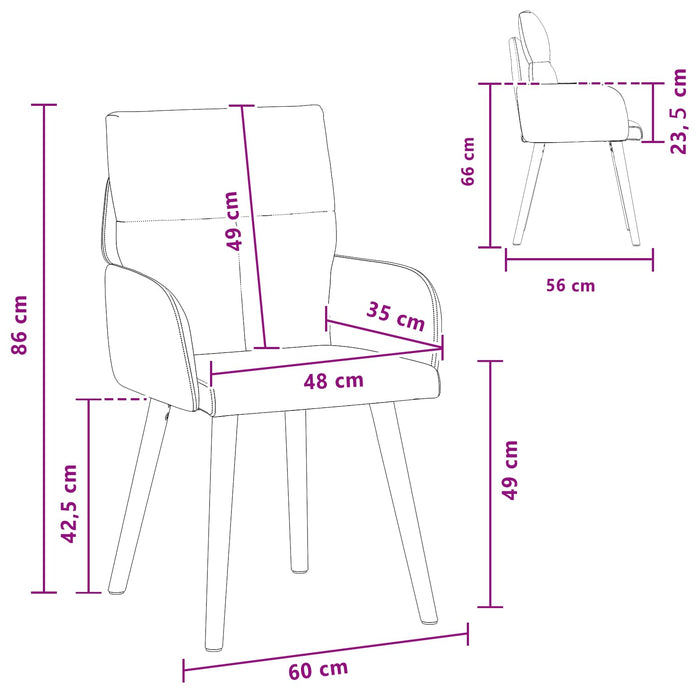 Scaune de dining 6 pcs Țesătură Crem 60 x 56 x 96 cm WALTI
