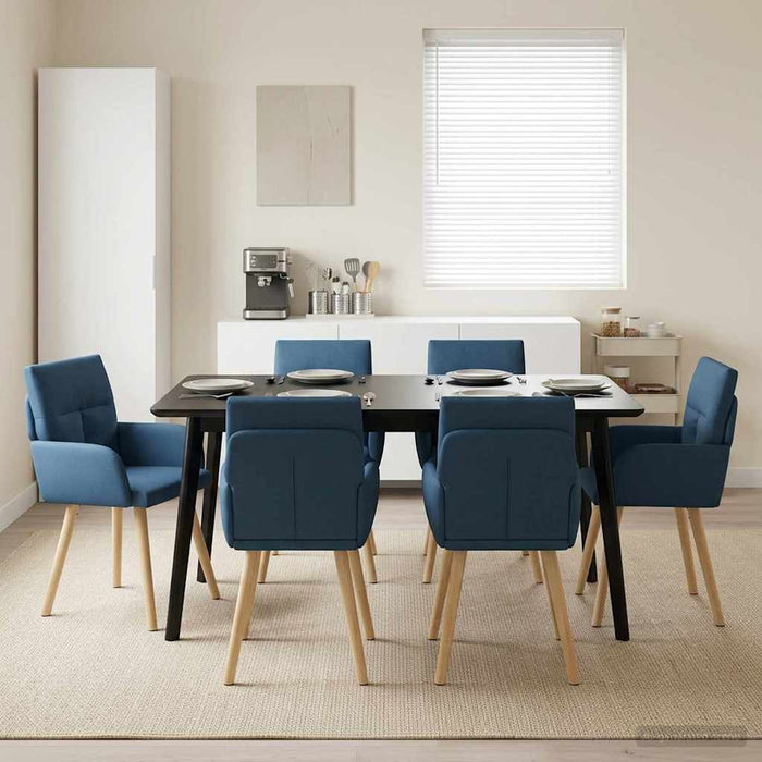 Scaune de dining 6 pcs Țesătură albastru 60 x 56 x 96 cm WALTI