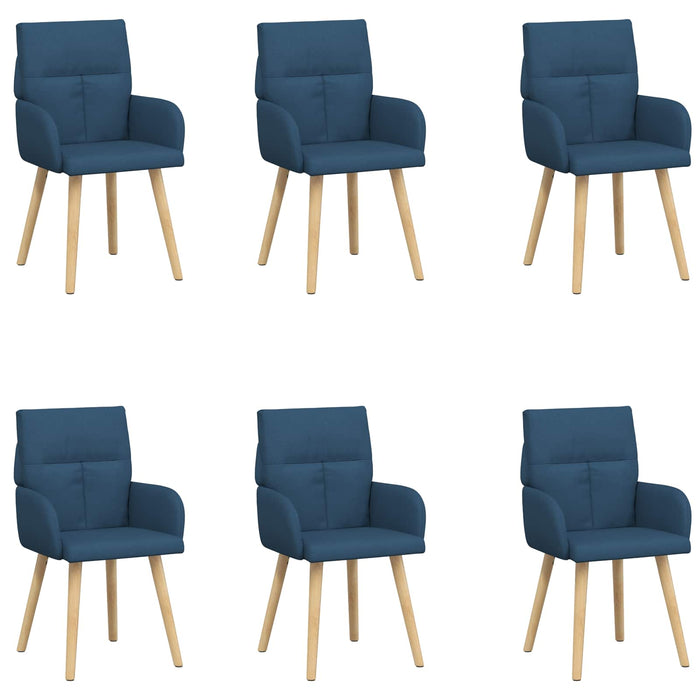 Scaune de dining 6 pcs Țesătură albastru 60 x 56 x 96 cm WALTI