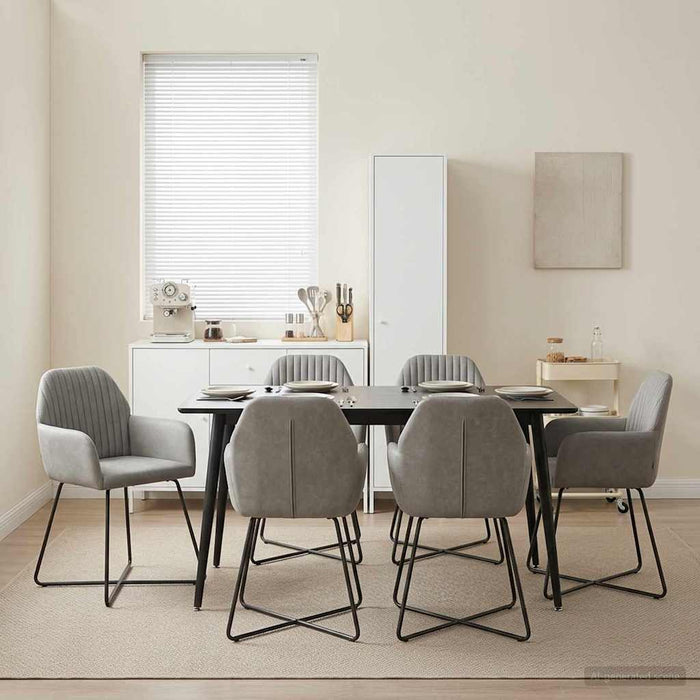 Scaune de dining 4 pcs Catifea Gri deschis 55 x 50 x 84 cm WALTI
