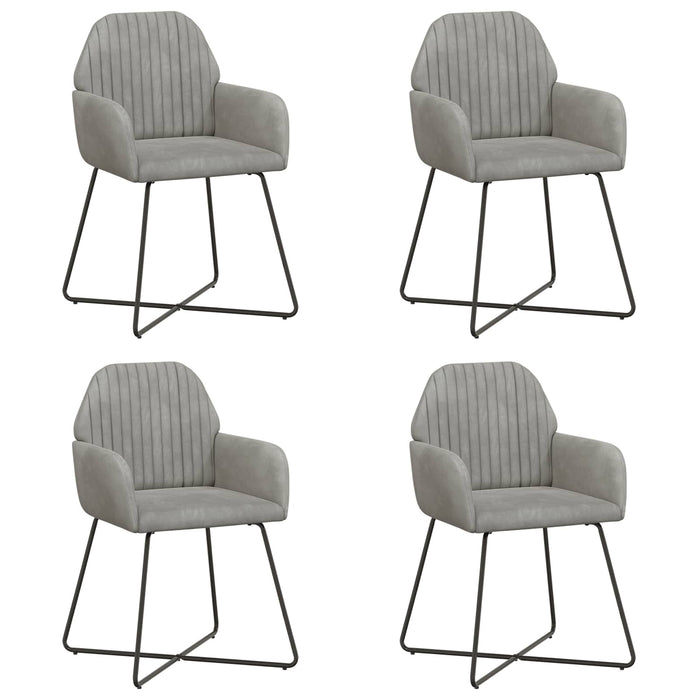 Scaune de dining 4 pcs Catifea Gri deschis 55 x 50 x 84 cm WALTI