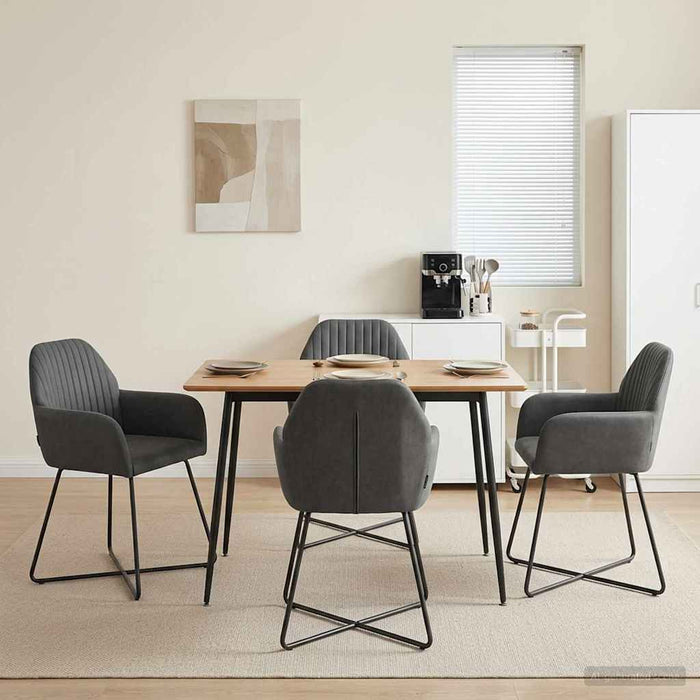 Scaune de dining 4 pcs Catifea Gri închis 55 x 50 x 84 cm WALTI