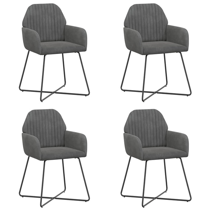 Scaune de dining 4 pcs Catifea Gri închis 55 x 50 x 84 cm WALTI