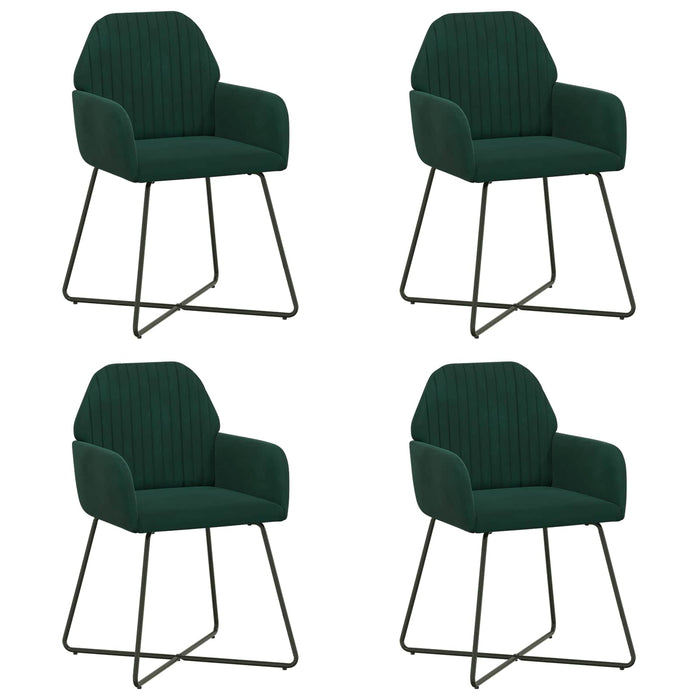 Scaune de dining 4 pcs Catifea Verde închis 55 x 50 x 84 cm WALTI