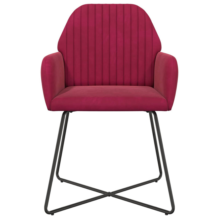 Scaune de dining 4 pcs Catifea Roșu Vin 55 x 50 x 84 cm WALTI